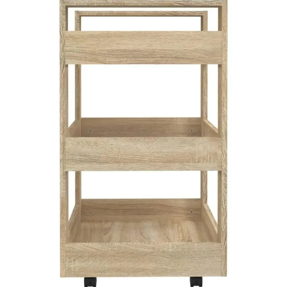 vidaXL - Keukentrolley - Bruin - Bewerkt hout