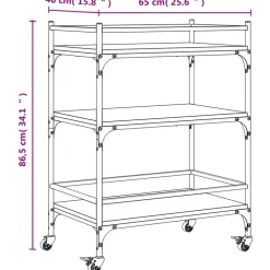 vidaXL - Keukentrolley - Bruin - Bewerkt hout