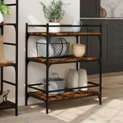 vidaXL - Keukentrolley - Bruin - Bewerkt hout