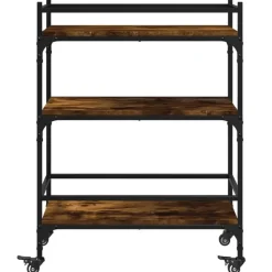 vidaXL - Keukentrolley - Bruin - Bewerkt hout