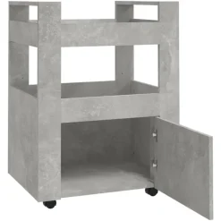 vidaXL - Keukentrolley - Grijs - Bewerkt hout