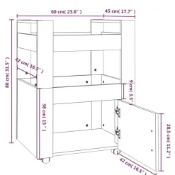 vidaXL - Keukentrolley - Grijs - Bewerkt hout