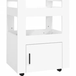 vidaXL - Keukentrolley - Wit - Bewerkt hout