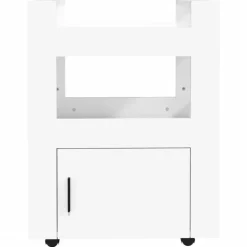 vidaXL - Keukentrolley - Wit - Bewerkt hout