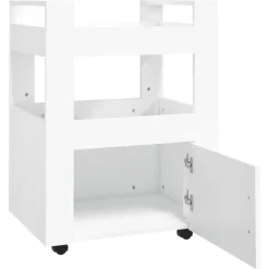 vidaXL - Keukentrolley - Wit - Bewerkt hout