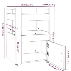 vidaXL - Keukentrolley - Wit - Bewerkt hout