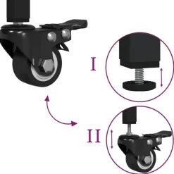 vidaXL - Keukentrolley - Zwart - Bewerkt hout