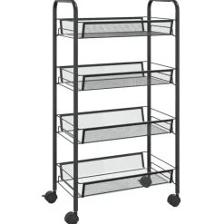 vidaXL - Keukentrolley - Zwart - IJzer - 46 x 26 x 85 cm