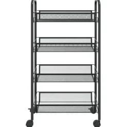 vidaXL - Keukentrolley - Zwart - IJzer - 46 x 26 x 85 cm