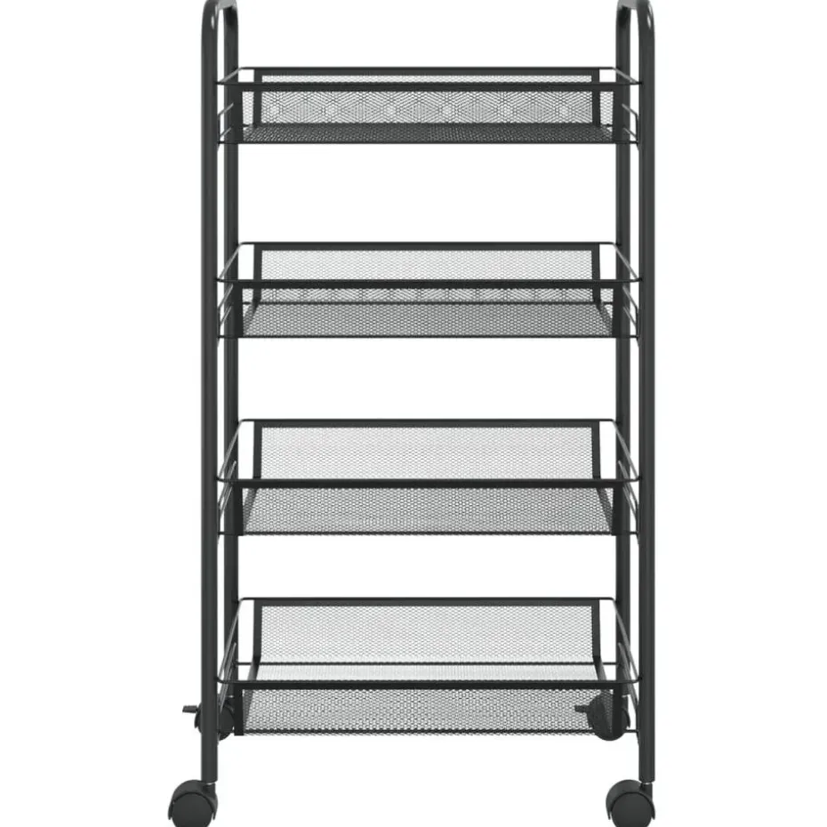 vidaXL - Keukentrolley - Zwart - IJzer - 46 x 26 x 85 cm