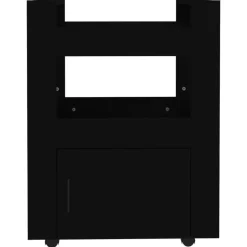 vidaXL - Keukentrolley - Zwart - Bewerkt hout