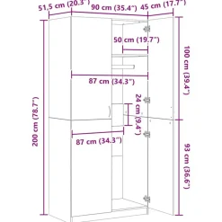vidaXL - Kledingkast - Bruin - Bewerkt hout