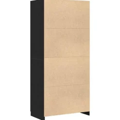 vidaXL - Kledingkast - Zwart - Bewerkt hout