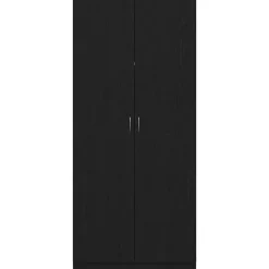 vidaXL - Kledingkast - Zwart - Bewerkt hout