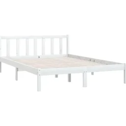 vidaXL - Klein Tweepersoonsbed frame - Wit - Massief grenenhout - 140x200 cm
