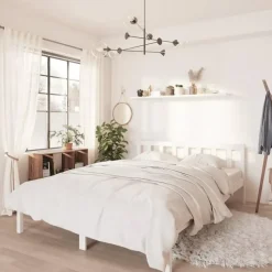 vidaXL - Klein Tweepersoonsbed frame - Wit - Massief grenenhout - 140x200 cm