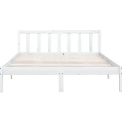 vidaXL - Klein Tweepersoonsbed frame - Wit - Massief grenenhout - 140x200 cm