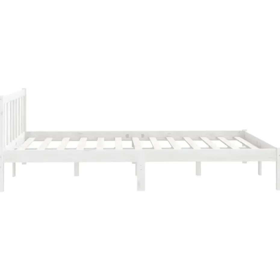 vidaXL - Klein Tweepersoonsbed frame - Wit - Massief grenenhout - 140x200 cm