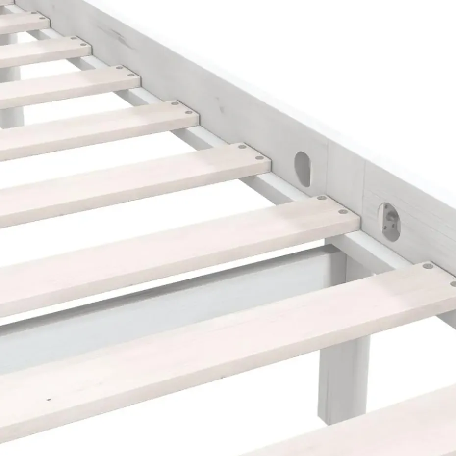 vidaXL - Klein Tweepersoonsbed frame - Wit - Massief grenenhout - 140x200 cm