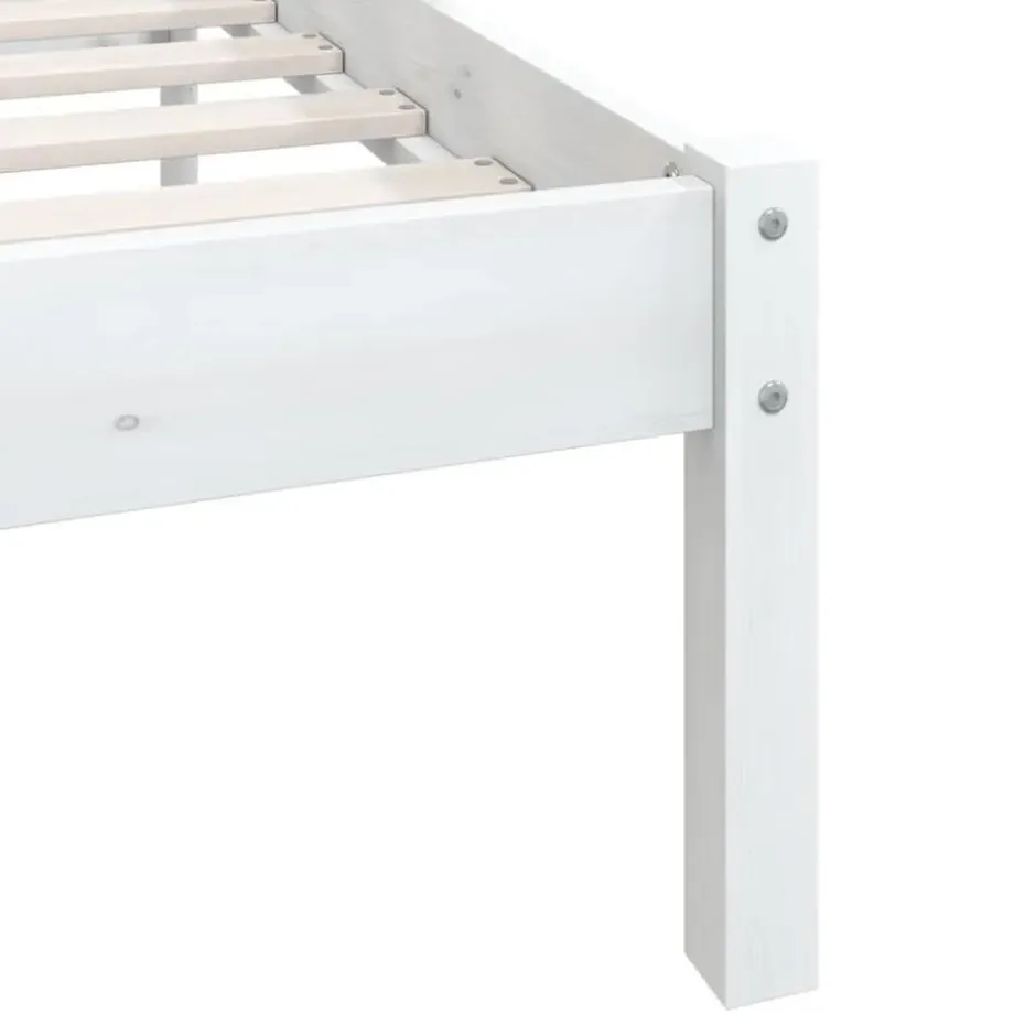 vidaXL - Klein Tweepersoonsbed frame - Wit - Massief grenenhout - 140x200 cm
