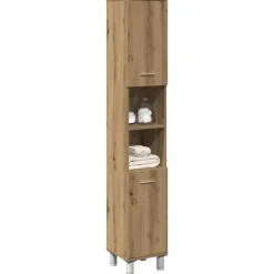 vidaXL - Kolomkast met 2 deuren 2 vakken - Artisan eiken - Hout - 30x30x179 cm