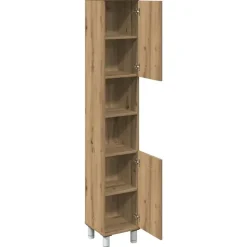 vidaXL - Kolomkast met 2 deuren 2 vakken - Artisan eiken - Hout - 30x30x179 cm