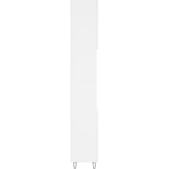 vidaXL - Kolomkast met 2 deuren - Wit - Bewerkt hout en ijzer - 30x30x190 cm