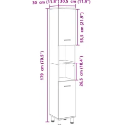 vidaXL - Kolomkast met 2 deuren 2 vakken - Sonoma eiken - Hout - 30.5x30x179 cm