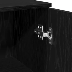 vidaXL - Kolomkast met 2 deuren 2 vakken - Zwart eiken - Hout - 30x30x190 cm