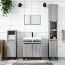 vidaXL - Kolomkast met 2 deuren - Grijs sonoma eiken - Hout - 30x30x190 cm