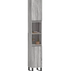 vidaXL - Kolomkast met 2 deuren - Grijs sonoma eiken - Hout - 30x30x190 cm