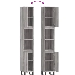 vidaXL - Kolomkast met 2 deuren - Grijs sonoma eiken - Hout - 30x30x190 cm