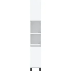 vidaXL - Kolomkast met 2 deuren 2 vakken - Wit - Hout en ijzer - 30x30x190 cm