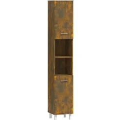 vidaXL - Kolomkast met 2 deuren - Gerookt eiken - Bewerkt hout - 30x30x179 cm