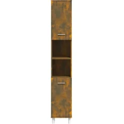 vidaXL - Kolomkast met 2 deuren - Gerookt eiken - Bewerkt hout - 30x30x179 cm