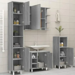 vidaXL - Kolomkast met 2 deuren - Grijs sonoma eiken - Hout - 30x30x179 cm