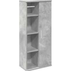 vidaXL - Kolomkast met rolhouder - Betongrijs - Bewerkt hout - 39x22x90 cm