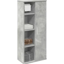 vidaXL - Kolomkast met rolhouder - Betongrijs - Bewerkt hout - 39x22x90 cm