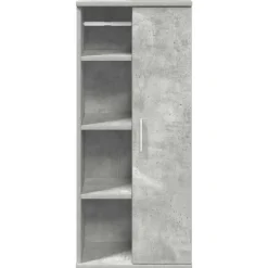 vidaXL - Kolomkast met rolhouder - Betongrijs - Bewerkt hout - 39x22x90 cm