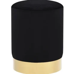 vidaXL - Kruk - Zwart - Stof