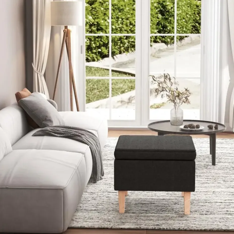 vidaXL - Kruk - Zwart - Stof