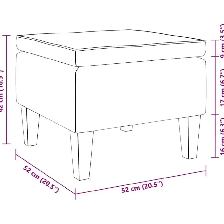 vidaXL - Kruk - Zwart - Stof