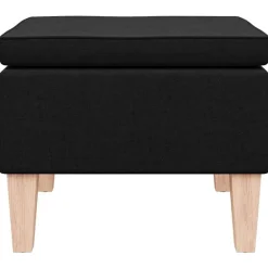 vidaXL - Kruk - Zwart - Stof