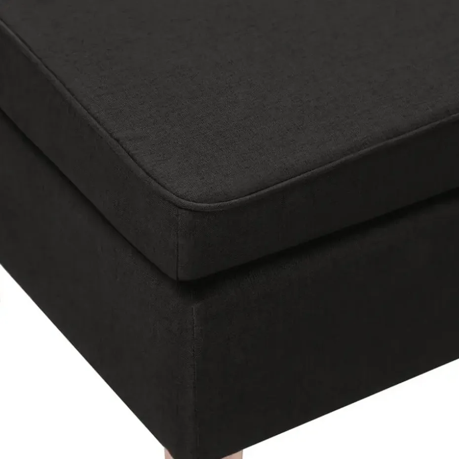 vidaXL - Kruk - Zwart - Stof