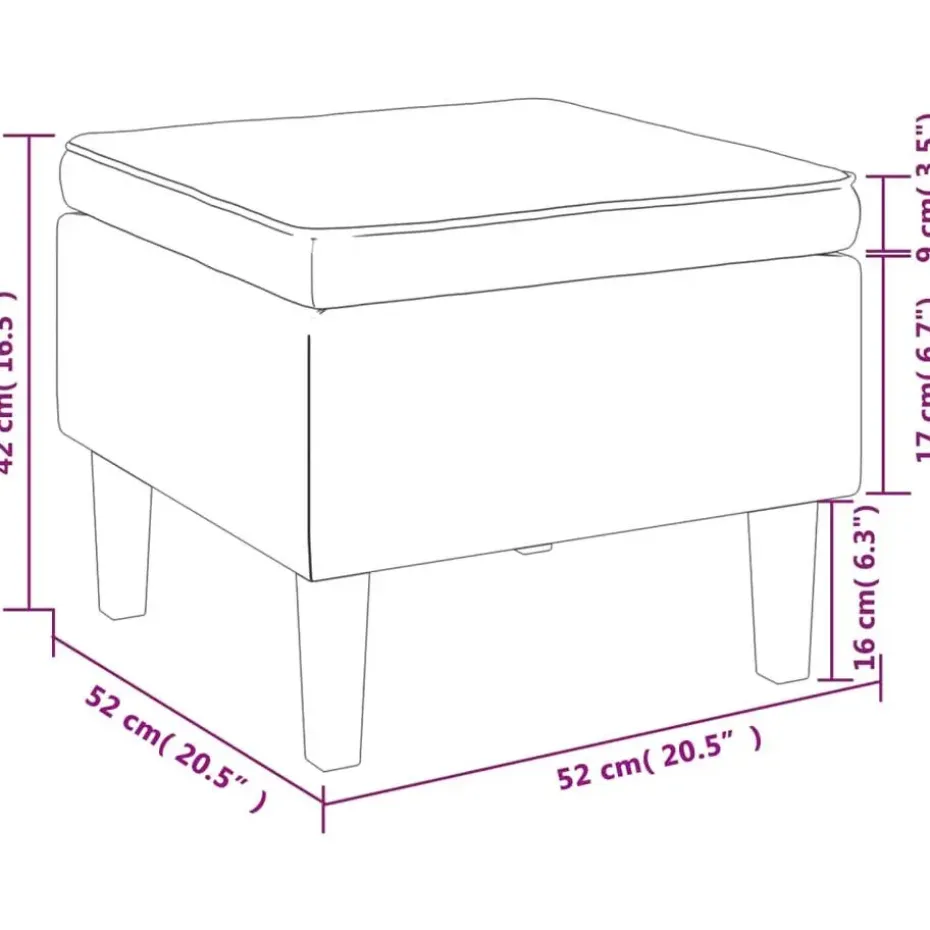 vidaXL - Kruk - Zwart - Stof