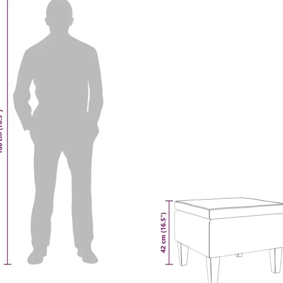 vidaXL - Kruk - Zwart - Stof
