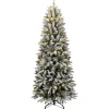 vidaXL - Kunstkerstboom met 150 LED's en sneeuw 150 cm - Groen en wit - PVC