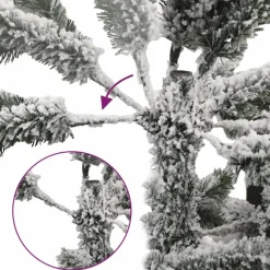 vidaXL - Kunstkerstboom met 150 LED's en sneeuw 150 cm - Groen en wit - PVC