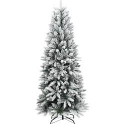 vidaXL - Kunstkerstboom met 150 LED's en sneeuw 150 cm - Groen en wit - PVC