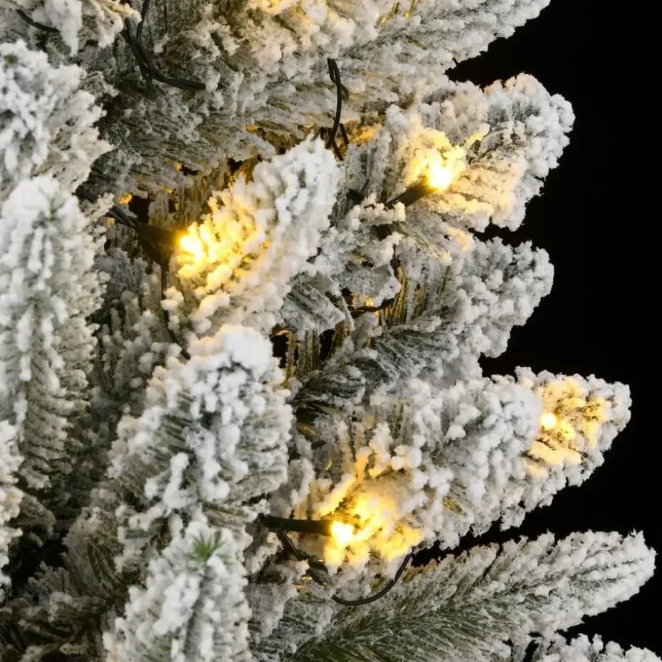 vidaXL - Kunstkerstboom met 150 LED's en sneeuw 150 cm - Groen en wit - PVC
